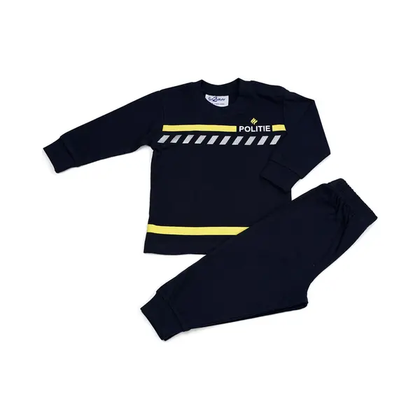 Fun2Wear - Pyjama Baby Politie Uniform | Navy Blauw Meisjes Jongens - Katoen - Maat 86 thumbnail