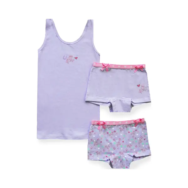 Fun2Wear Funderwear Meisjes Setje - Horse - Katoenen Kinderondergoed - 98 - Lila thumbnail