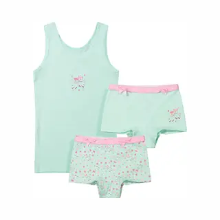 Fun2Wear Funderwear Meisjes Ondergoed - Meisjes Setje - Alpaca - 2 Boxershorts En Hemd Setje Kind - 146 - Groen