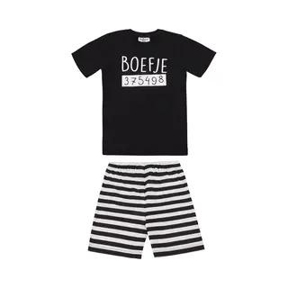 Fun2Wear - Boefje Shortama Baby | Zwart - Katoen - Maat 86