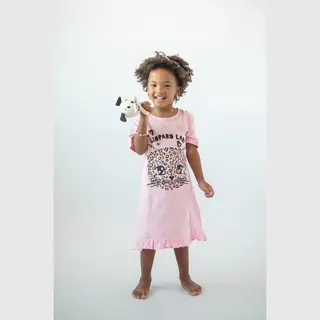 Fun2Wear - Lady Leopard Bigshirt | Rozenschaduw - Katoen - Maat 104