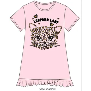 Fun2Wear - Lady Leopard Bigshirt | Rozenschaduw - Katoen - Maat 158/164