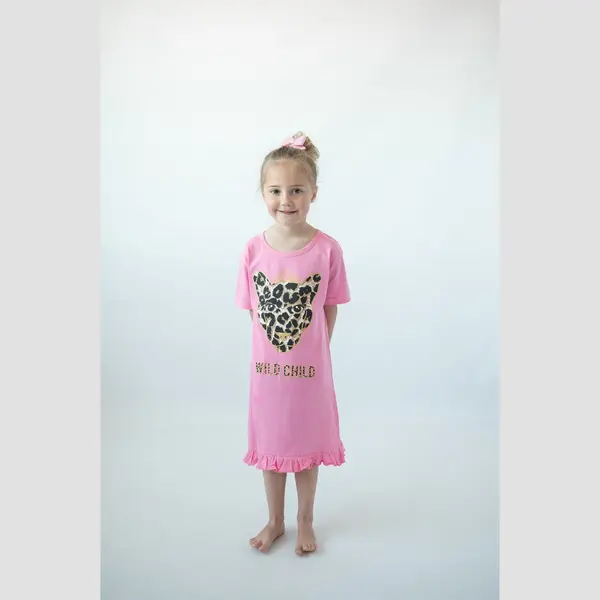Fun2Wear - Wild Child Bigshirt | Zakje Roze - Katoen - Maat 134/140 thumbnail