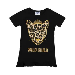 Fun2Wear - Wild Child Bigshirt | Zwart - Katoen - Maat 134/140