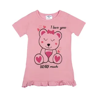 Fun2Wear - Beary Much Bigshirt | Rozenschaduw - Katoen - Maat 122/128
