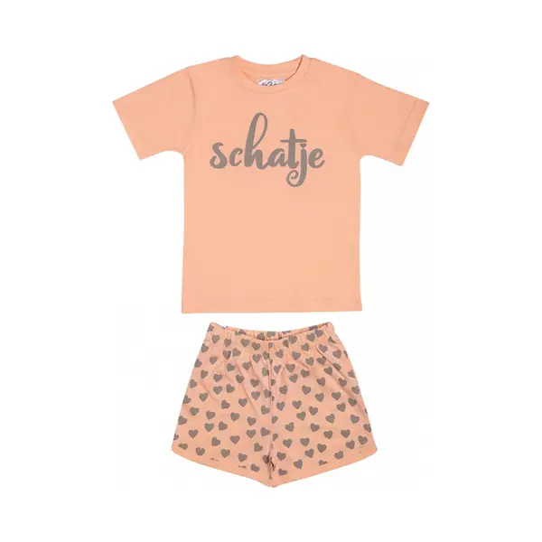 Fun2wear - Schatje Shortama - Peach Skin - Maat 122/128 thumbnail