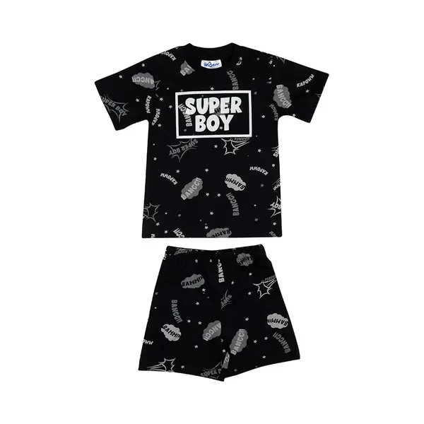 Fun2Wear Super Boy Shortama Zwart Maat 116 thumbnail