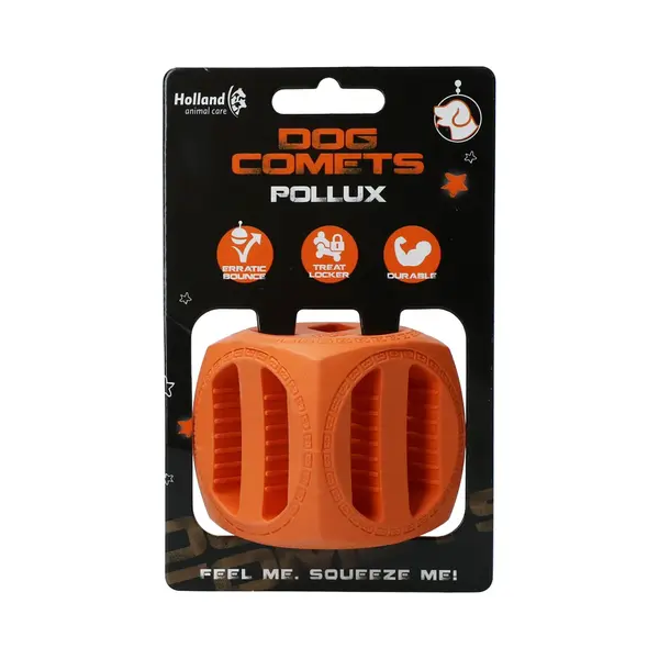 Dog Comets Pollux - Treat Hider - 5.5 X 5.5 Cm - Hondenspeelgoed - Intelligentie Speelgoed - Kubus - Rubber - Oranje thumbnail
