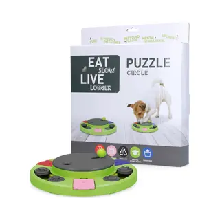 Eat Slow Live Longer Puzzel Circle - Uitdagende Hondenpuzzel - Hondenspeelgoed – Beloning – Intelligentie Speelgoed Voor Honden – Interactief -