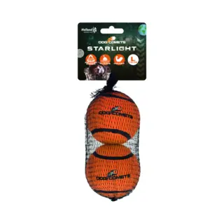 Dog Comets Starlight Tennisbal - Ø 7, 5 Cm - Hondenbal - Drijvend Hondenspeelgoed - Stuiterend Hondenspeeltje - Oranje - 2 Stuks