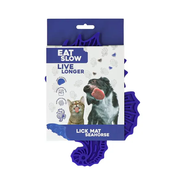 Eat Slow Live Longer Likmat Zeepaard - 22 X 16.5 Cm - Snuffelmat – Anti-schrok Mat – Slowfeeder – Afleiding – Honden En Katten – Voor thumbnail
