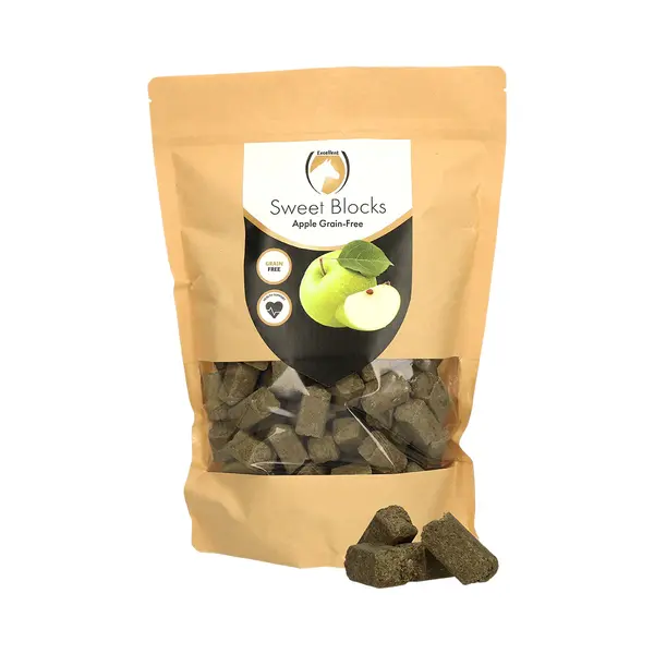 Excellent Horse Sweet Blocks - Graan Vrije Appel - 1 Kg - Paardensnoepjes - Paardenverzorging - Paardenvoer - Traktatie Paarden thumbnail