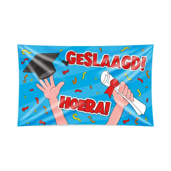 PartyXplosion Xxl Gevel Vlag - Geslaagd Cartoon thumbnail