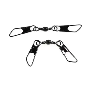 Spro Swivels Barrel Double Safety Snap Größe 14 Wirbel Swivel Swivels Angelwirbel Doppelwirbel