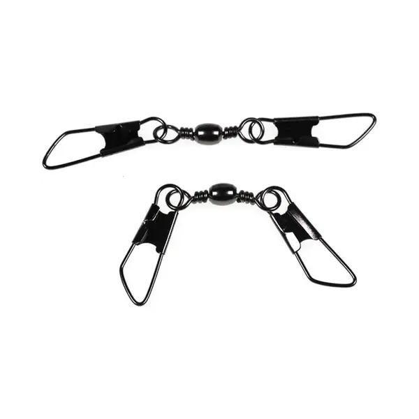 Spro Swivels Barrel Double Safety Snap Größe 14 Wirbel Swivel Swivels Angelwirbel Doppelwirbel thumbnail