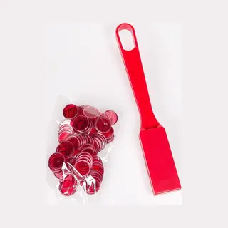 Bingofiches Met Magneetstok - 100 Rode Fiches Van Ø17mm - 7253.01
