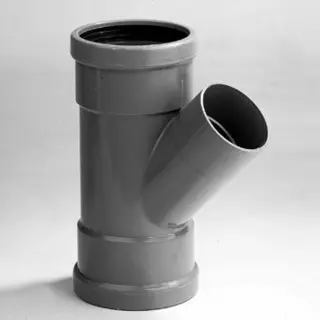 Dyka T-stuk 2x Manchet 1x Lijmmof 45° Pvc Grijs Keurmerk BR52100 110 X 40mm