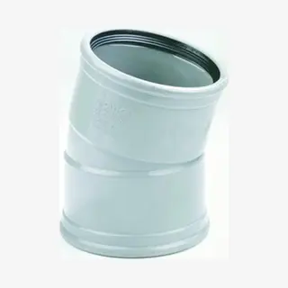 Dyka Bocht 2x Manchet 15° Klasse 41 Pvc Grijs Keurmerk BRL52100/BRL52200 110mm