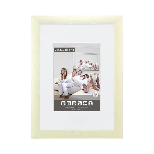 Brede Aluminium Wissellijst - Fotolijst - 50x70 Cm - Helder Glas - Mat Champagne - 23 Mm thumbnail