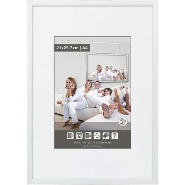 Vlakke Aluminium Wissellijst - Fotolijst - 42x59.4 Cm - Helder Glas - Mat Zilver - 10 Mm thumbnail