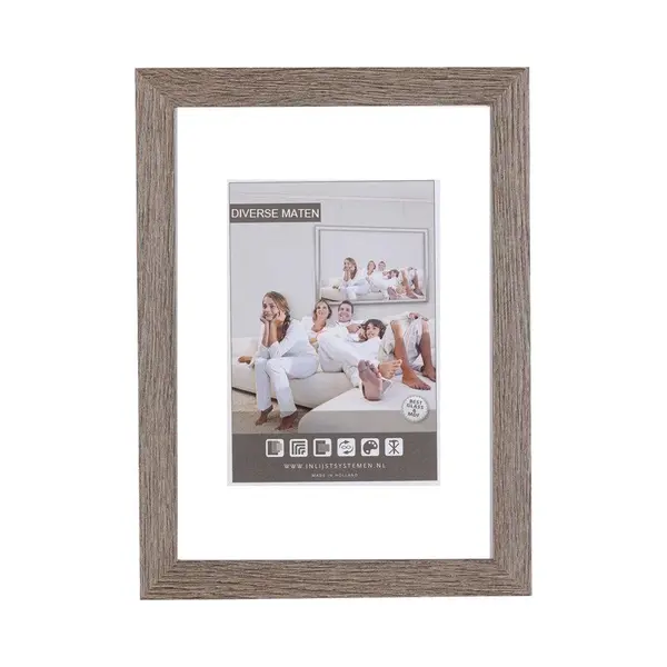 Vlakke Houten Wissellijst - Fotolijst - 18x24 Cm - Helder Glas - Zoethout+ - 25 Mm thumbnail