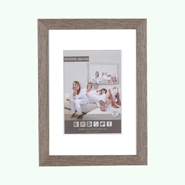 Vlakke Houten Wissellijst - Fotolijst - 21x29, 7 Cm - Helder Glas - Zoethout+ - 25 Mm thumbnail