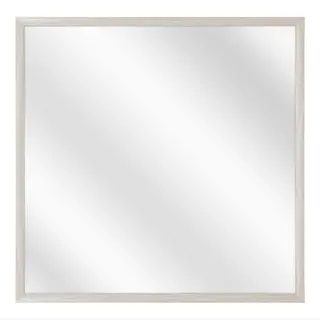 Spiegel Met Luxe Aluminium Lijst - Wit Eik - 20x20 Cm