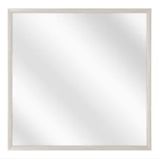 Spiegel Met Luxe Aluminium Lijst - Wit Eik - 40x40 Cm