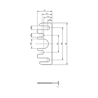 Ivana Scharnier - Kunststof - Opvulplaatje Kunststof - 1 Mm Voor 89 Mm - 5 Stuks