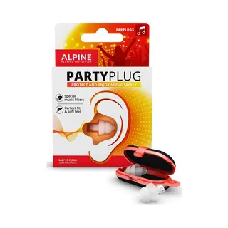 Alpine PartyPlug - Gehörtsschutz für Musik, Konzerte & Festival, Gratis Miniboxx, transparent