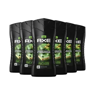 Axe Wild 3-in-1 Douchegel - Green Mojito & Cedarwood - 6 X 250 Ml - Voordeelverpakking