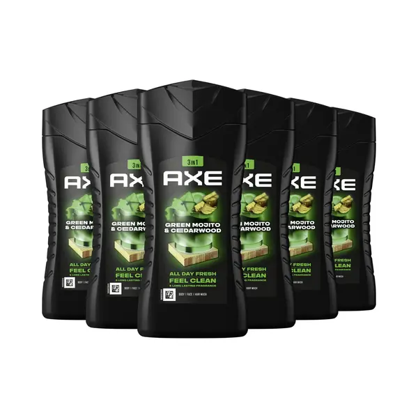 Axe Wild 3-in-1 Douchegel - Green Mojito & Cedarwood - 6 X 250 Ml - Voordeelverpakking thumbnail