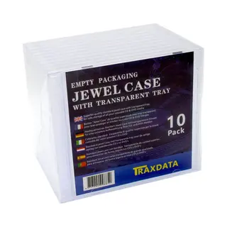 Traxdata Jewel Case Cd-doos/Dvd-doos Transparant, Pak Van 10 ( Zonder Disk/sans Disque )