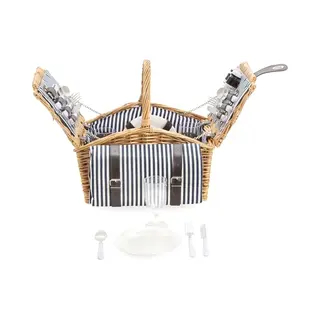 Picknickkorb Mit Decke Für 4 Personen Dutch Mountains - 24 Teilig Besteck Mit Weingläser - Komplettes Picknickkorb Deluxe