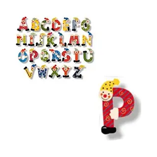 simply for kids Houten Naam Letter Clown, P