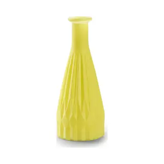 Jodeco Bloemenvaas Patty - Mat Geel - Glas - D8, 5 X H21 Cm - Fles Vaas