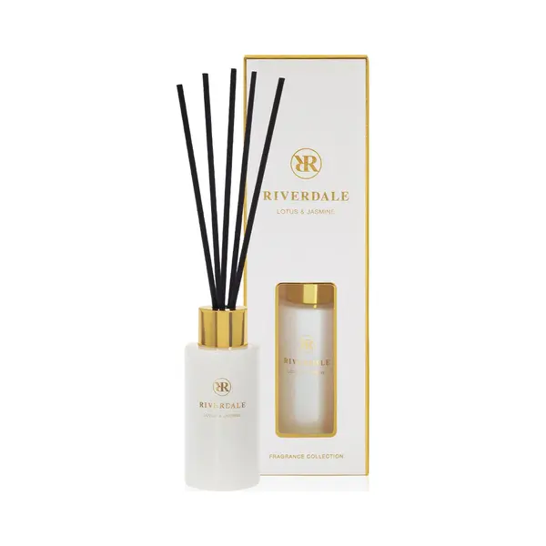 Riverdale - Geurstokjes - Lotus & Jasmine - 40 Ml - Wit - Subtiele Geurverspreiding thumbnail