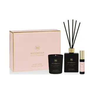 Riverdale - Geschenkset - Oud & Bergamot - Small - Roze - Geurstokjes, Geurkaars En Huisparfum