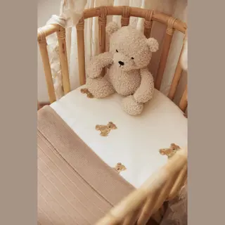Hoeslaken Wieg Jollein 40/50x80/90 Jersey Teddy Bear