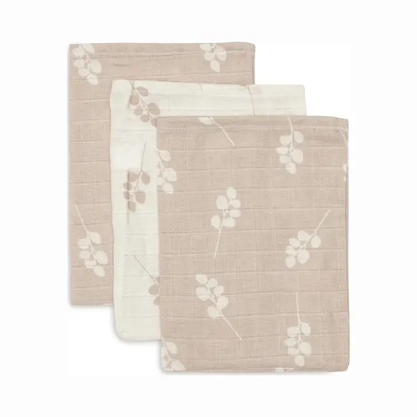 Jollein - Hydrofiel Washandje 15x20cm - Baby Washandje - Twig - Wild Rose - 3 Stuks thumbnail