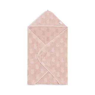 Jollein X Nijntje - Badcape Badstof 75x75cm - Baby Handdoek Met Badcape, Omslagdoek, Badponcho Miffy Jacquard - Wild Rose