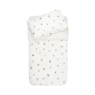 Jollein Kids Bedding – Animal Friends – 100x140cm – 100% Cotton – Oeko-Tex Certified – Kids Duvet Cover With Pillowcase – Bedding Set