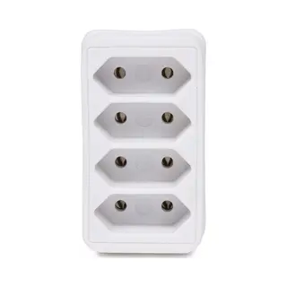 Benson Vierweg Stekkerdoos - Splitter Voor Platte Eurostekkers - Wit