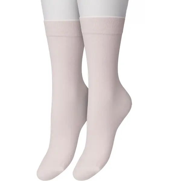 Bonnie Doon Basic Sokken Dames Licht Roze Maat 36/42 - 2 Paar - Basis Katoenen Sok - Gladde Naden - Brede Boord - Uitstekend Draagcomfort - Perfecte thumbnail