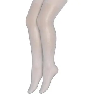 Bonnie Doon Kinder Panty 2 Paar Wit 20 Denier Maat 128/134 - Meisjes - Glans Panty Kinderen 20 Den - Tiener Panty Doorschijnend - Bruiloft - Feest -