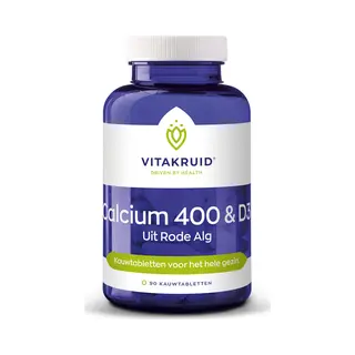 Vitakruid Calcium 400&D3 Uit Rode Alg | 90 Kauwtabletten