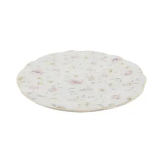 Clayre & Eef Dinerbord Ø 26 Cm Wit Roze Porselein Bloemen