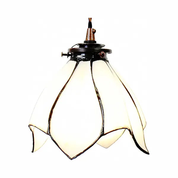 Lumilamp Hanglamp Tiffany Ø 18x115 Cm Wit Bruin Glas thumbnail