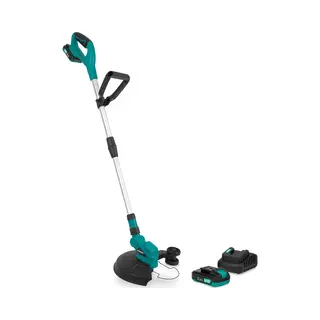 Vonroc Rasentrimmer 20v - 20v - Inkl. 2x 2.0ah Akku Und Ladegerät - 250mm - Doppelte Drahtspule (2x4m) - Teleskopstiel