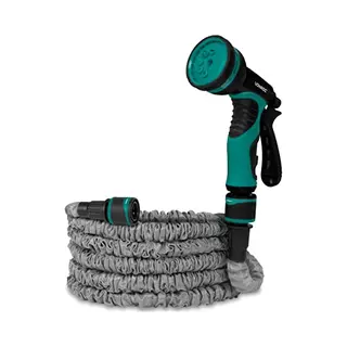 Vonroc Flexibler Gartenschlauch 10m | Inkl. Wandhalterung Und Multispritze